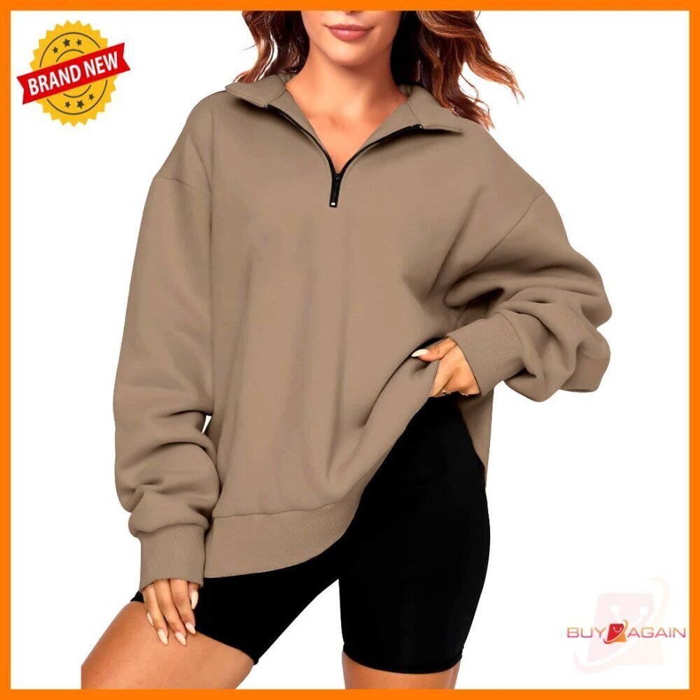 Oversized Half Zip Pullover Fleece Sweatshirt Casual Long Sleeve Y2K Chic